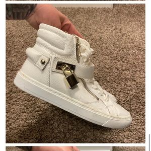 Aldo white and gold sneakers